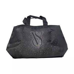 Victoria’s Secret Shine Zipper Tote Bag Holiday 2024 Bling Diamante Graphic NWT